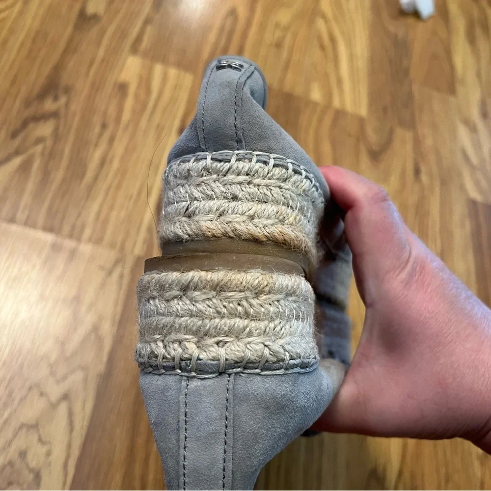 Grayish blue Woven Espadrilles Platforms